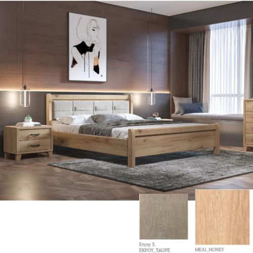 Νο 16 Δ Κρεβάτι (Για Στρώμα 150×200) Με Επιλογές Χρωμάτων Εκρού-Taupe Enjoy 3,Μελί-Meli