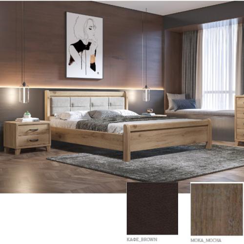 Νο 16 Δ Κρεβάτι (Για Στρώμα 150×200) Με Επιλογές Χρωμάτων Καφέ Τεχνόδερμα,Μόκα-Moccha