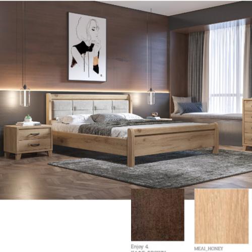 Νο 16 Δ Κρεβάτι (Για Στρώμα 150×200) Με Επιλογές Χρωμάτων Καφέ-Brown Enjoy 4,Μελί-Meli