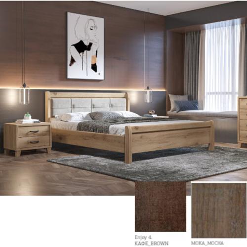 Νο 16 Δ Κρεβάτι (Για Στρώμα 150×200) Με Επιλογές Χρωμάτων Καφέ-Brown Enjoy 4,Μόκα-Moccha