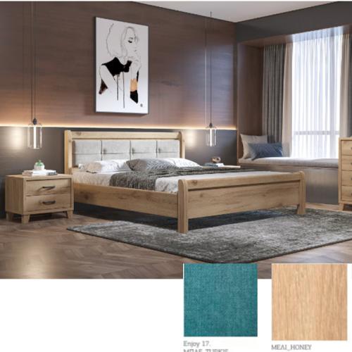 Νο 16 Δ Κρεβάτι (Για Στρώμα 150×200) Με Επιλογές Χρωμάτων Πετρόλ-Petrol Enjoy 17,Μελί-Meli