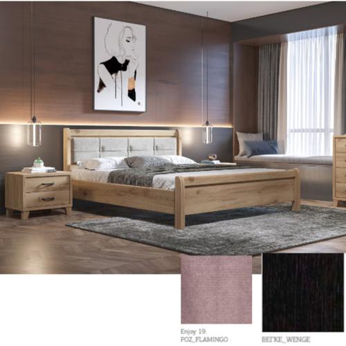 Νο 16 Δ Κρεβάτι (Για Στρώμα 160×190) Με Επιλογές Χρωμάτων Ρόζ Flamingo-Pink Enjoy 19,Βέγγε-Wenge
