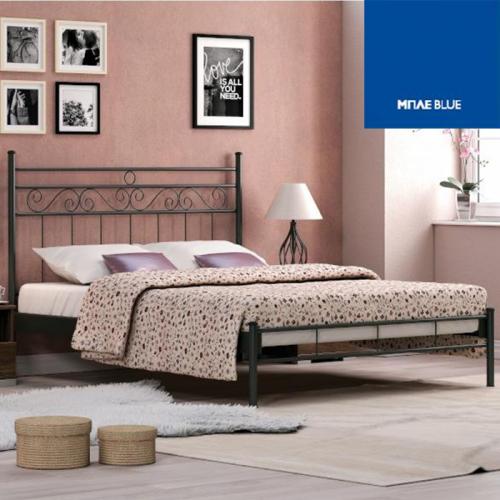 Εντός Μεταλλικό Κρεβάτι (Για Στρώμα 160×200) Με Επιλογές Χρωμάτων Μπλέ