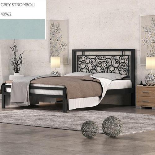 Μιράντα Μεταλλικό Κρεβάτι (Για Στρώμα 150×200) Με Επιλογές Χρωμάτων Grey Stromboli 40962