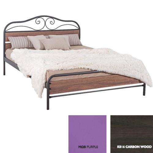 Μιρέλλα Κρεβάτι Μεταλλικό Με Επένδυση Μοριοσανίδας (Για Στρώμα 150×190) Με Επιλογές Χρωμάτων Carbon Wood,Μώβ