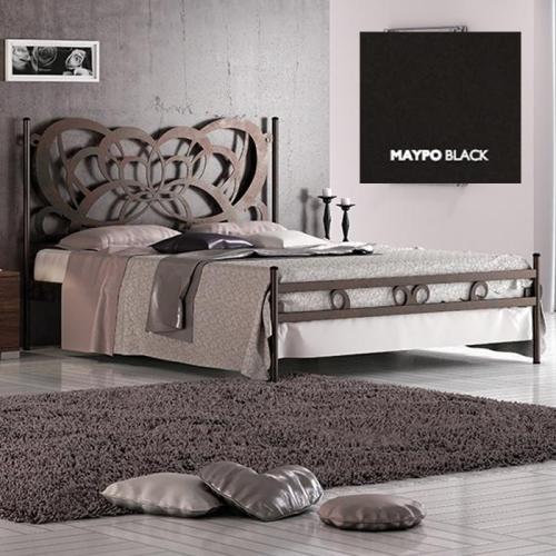 Νούφαρο Μεταλλικό Κρεβάτι (Για Στρώμα 160×190) Με Επιλογές Χρωμάτων Μαύρο