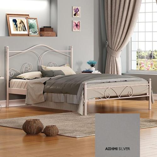 Ονειρικό Μεταλλικό Κρεβάτι (Για Στρώμα 160×200) Με Επιλογές Χρωμάτων Ασημί