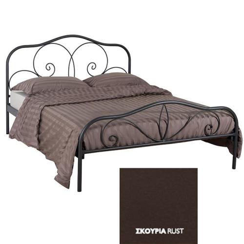 Ραλλία Μεταλλικό Κρεβάτι (Για Στρώμα 160×190) Με Επιλογές Χρωμάτων Σκουριά