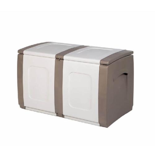 Regular Μπέζ-Λευκό Μπαούλο Αποθήκευσης Πλαστικό Homeplast Διπλό 200lt (94x54x57 εκ)