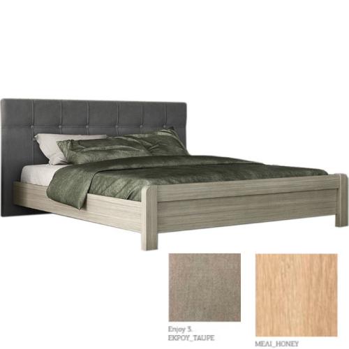 Νο 55 Κρεβάτι (Για Στρώμα 160×200) Με Επιλογές Χρωμάτων Εκρού-Taupe Enjoy 3,Μελί-Meli