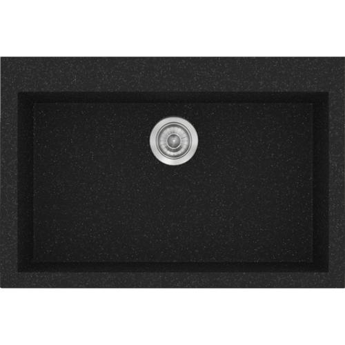 Sanitec 338 Ενθετος Νεροχύτης Classic Συνθετικός Γρανίτης ( 70 x 50 cm) 05 Granite Black