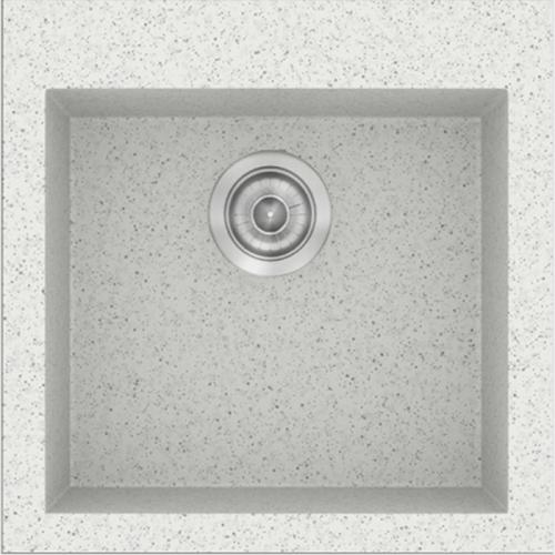 Sanitec 339 Ενθετος Νεροχύτης Classic Συνθετικός Γρανίτης ( 50 x 50 cm) 01 Granite White