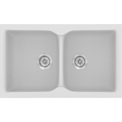 Sanitec 340 Ενθετος Νεροχύτης Classic Συνθετικός Γρανίτης ( 78 x 50 cm) 00 White