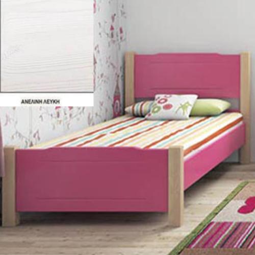 Νο 134 Κρεβάτι Οξυά (Για Στρώμα 90×200) Με Επιλογές Χρωμάτων Ανελίνη Λευκή