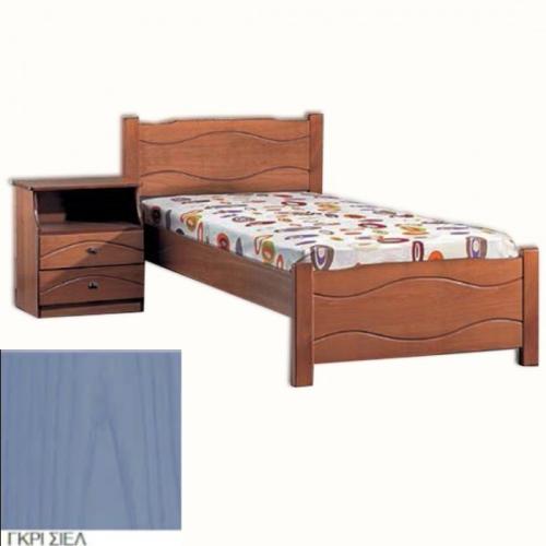 Νο 54 Κρεβάτι Οξυά (Για Στρώμα 110x190) Με Επιλογές Χρωμάτων Γκρί Σιέλ