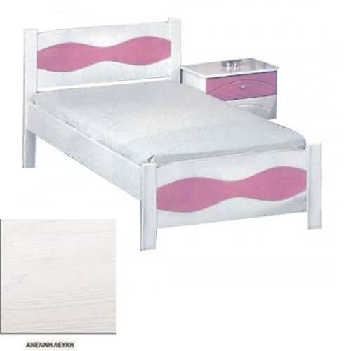 Νο 56 Κρεβάτι Οξυά (Για Στρώμα 110×200) Με Επιλογές Χρωμάτων Ανελίνη Λευκή
