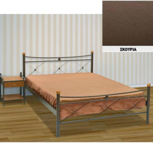 Χιαστή Μεταλλικό Κρεβάτι (Για Στρώμα 160×190) Με Επιλογές Χρωμάτων Σκουριά