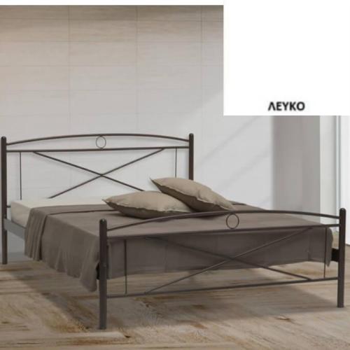 Χίος Μεταλλικό Κρεβάτι (Για Στρώμα 150×190) Με Επιλογές Χρωμάτων Λευκό