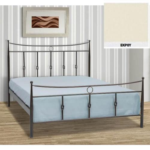 Κρόνος Μεταλλικό Κρεβάτι (Για Στρώμα 160x190) Με Επιλογές Χρωμάτων Εκρού