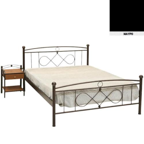 Μπίλια Μεταλλικό Κρεβάτι (Για Στρώμα 150×190) Με Επιλογές Χρωμάτων Μαύρο