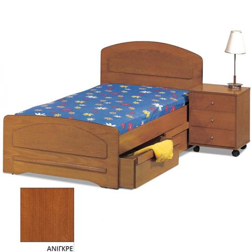 Νο 13 Κρεβάτι MDF Οξυά (Για Στρώμα 110x190) Με Επιλογές Χρωμάτων Ανιγκρέ
