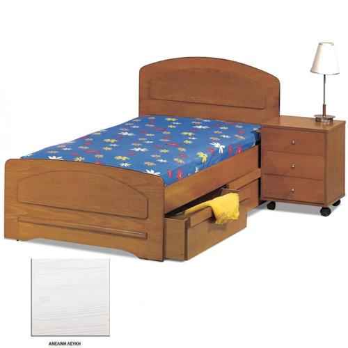 Νο 13 Κρεβάτι MDF Οξυά (Για Στρώμα 150×200) Με Επιλογές Χρωμάτων Ανελίνη Λευκή
