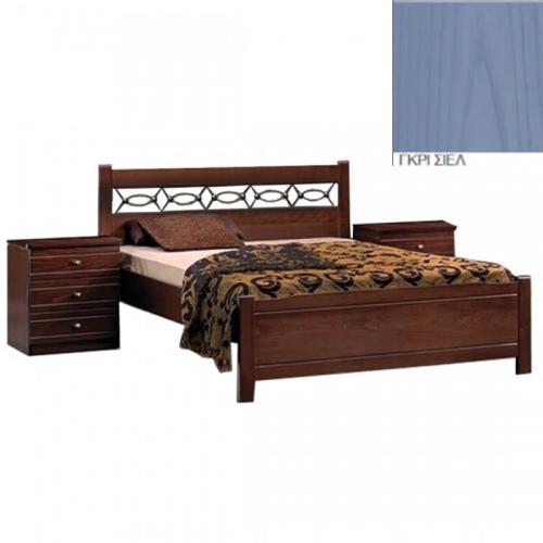 Νο 53 Κρεβάτι Οξυά (Για Στρώμα 140×200) Με Επιλογές Χρωμάτων Γκρί Σιέλ