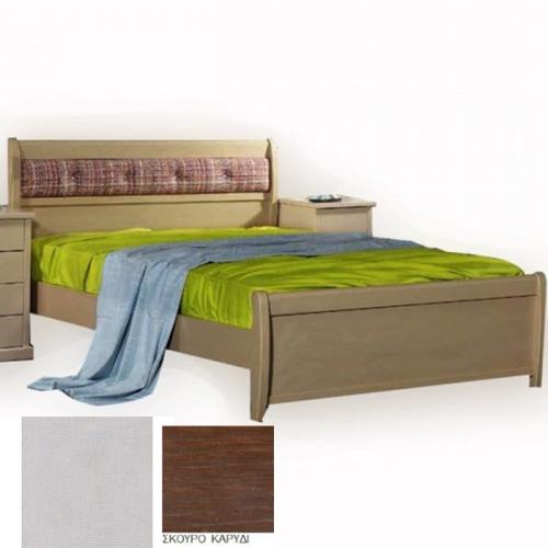 Νο 76Β Κρεβάτι Οξυά (Για Στρώμα 150×190) Με Επιλογές Χρωμάτων 526,Σκούρο Καρυδί