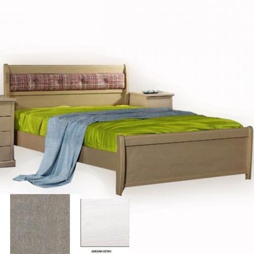 Νο 76Β Κρεβάτι Οξυά (Για Στρώμα 150×200) Με Επιλογές Χρωμάτων 507,Ανελίνη Λευκή