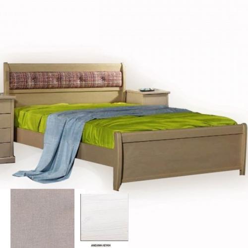 Νο 76Β Κρεβάτι Οξυά (Για Στρώμα 150×200) Με Επιλογές Χρωμάτων 527,Ανελίνη Λευκή