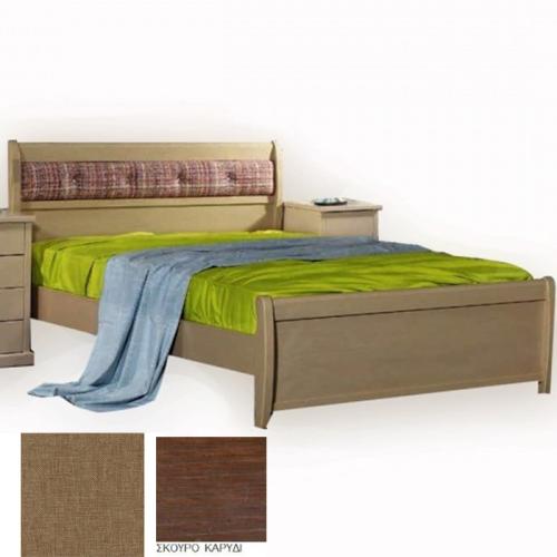 Νο 76Β Κρεβάτι Οξυά (Για Στρώμα 160×190) Με Επιλογές Χρωμάτων 503,Σκούρο Καρυδί