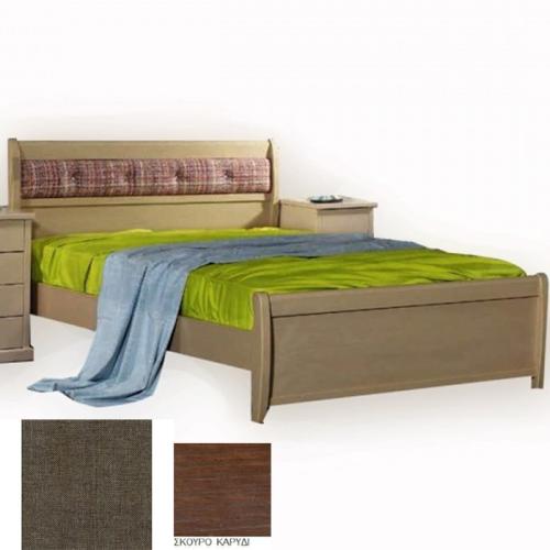 Νο 76Β Κρεβάτι Οξυά (Για Στρώμα 160×190) Με Επιλογές Χρωμάτων 514,Σκούρο Καρυδί