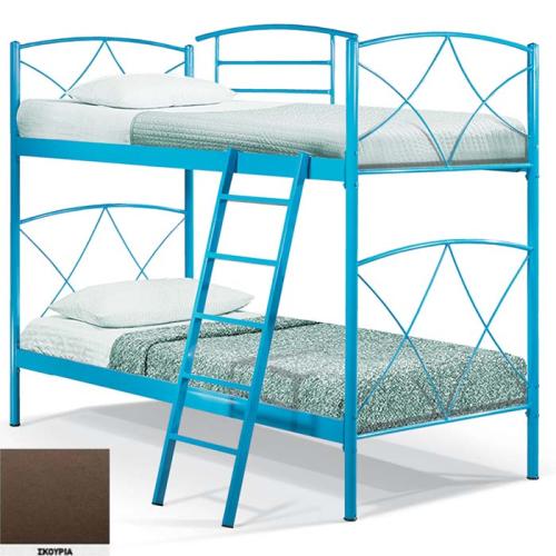Ανδρος Μεταλλικό Κρεβάτι Κουκέτα 8232 (Για Στρώματα 110x200) Με Επιλογές Χρωμάτων - Σκουριά
