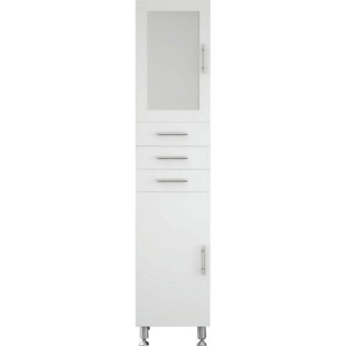 Side Cabinet Classic III Drop Μελαμίνη Στήλη Δεξιά Λευκή Γυαλιστερή Λάκα (Μ40xΒ32xΥ184cm)