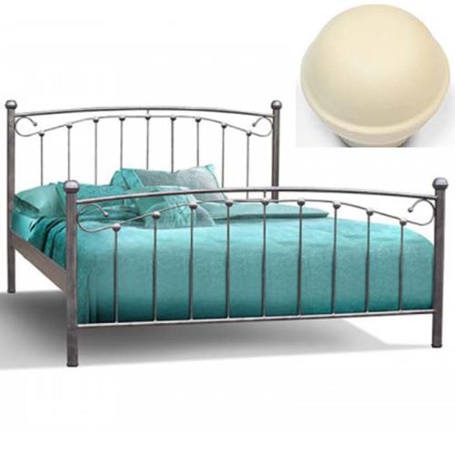 Γύθειο Μεταλλικό Κρεβάτι (Για Στρώμα 140×200) Με Επιλογές Χρωμάτων - Εκρού
