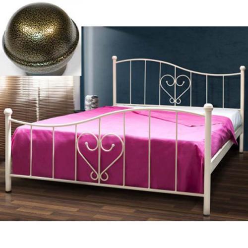 Καρδιά Μεταλλικό Κρεβάτι (Για Στρώμα 110×200) Με Επιλογές Χρωμάτων - Χρυσό Σαγρέ