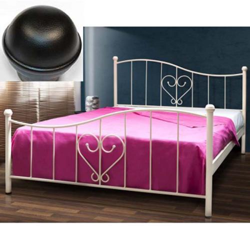 Καρδιά Μεταλλικό Κρεβάτι (Για Στρώμα 130×190) Με Επιλογές Χρωμάτων - Μαύρο
