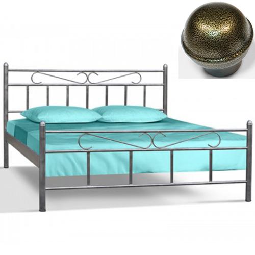 Κόμπος Β Μεταλλικό Κρεβάτι (Για Στρώμα 130×190) Με Επιλογές Χρωμάτων - Χρυσό Σαγρέ