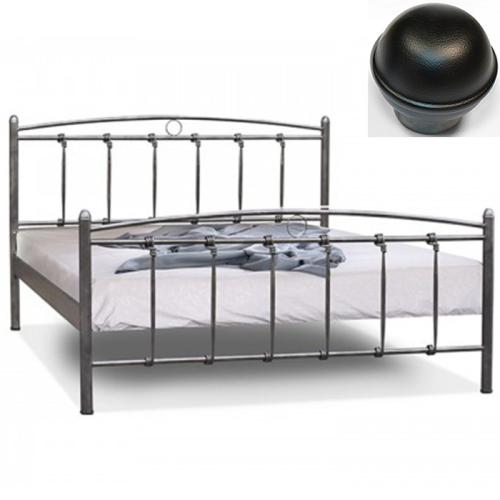 Κόμπος Β Μεταλλικό Κρεβάτι (Για Στρώμα 150×200) Με Επιλογές Χρωμάτων - Μαύρο