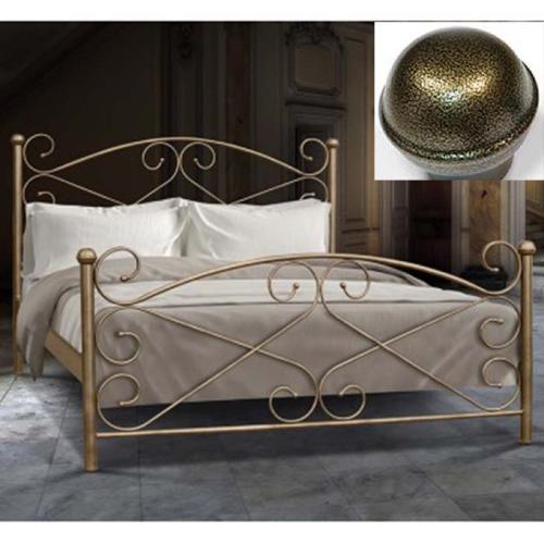 Κώς Μεταλλικό Κρεβάτι MC (Για Στρώμα 110×190) Με Επιλογές Χρωμάτων - Χρυσό Σαγρέ