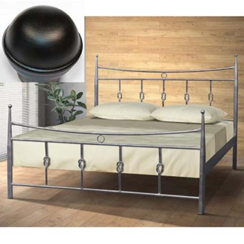 Λεωνίδιο Μεταλλικό Κρεβάτι (Για Στρώμα 110×190) Με Επιλογές Χρωμάτων - Μαύρο