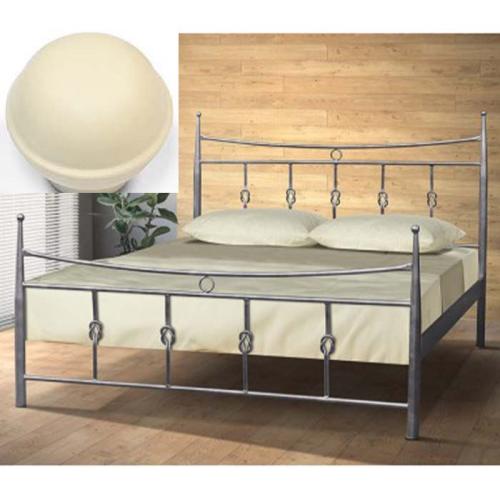 Λεωνίδιο Μεταλλικό Κρεβάτι (Για Στρώμα 130×190) Με Επιλογές Χρωμάτων - Εκρού