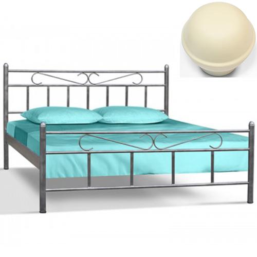 Παραδοσιακό Μεταλλικό Κρεβάτι MC (Για Στρώμα 130×200) Με Επιλογές Χρωμάτων - Εκρού