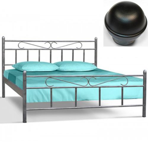 Παραδοσιακό Μεταλλικό Κρεβάτι MC (Για Στρώμα 140×200) Με Επιλογές Χρωμάτων - Μαύρο