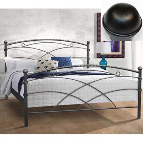 Πάτμος Μεταλλικό Κρεβάτι (Για Στρώμα 110×200) Με Επιλογές Χρωμάτων - Μαύρο