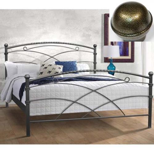 Πάτμος Μεταλλικό Κρεβάτι (Για Στρώμα 130×200) Με Επιλογές Χρωμάτων - Χρυσό Σαγρέ