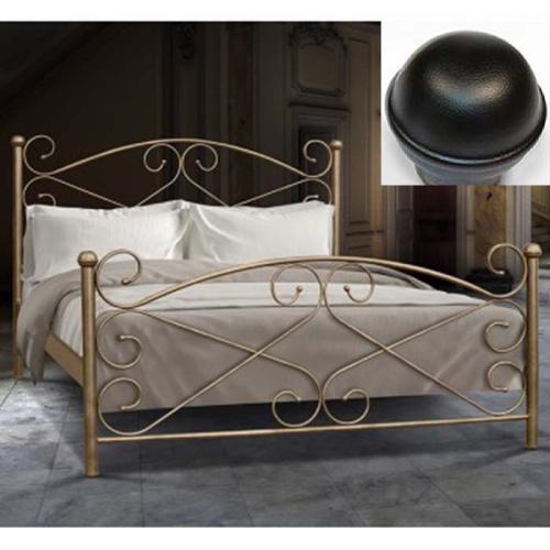 Ρόδος Μεταλλικό Κρεβάτι MC (Για Στρώμα 110×200) Με Επιλογές Χρωμάτων - Μαύρο