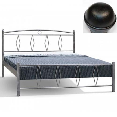 Ρόμβος Μεταλλικό Κρεβάτι MC (Για Στρώμα 120×190) Με Επιλογές Χρωμάτων - Μαύρο