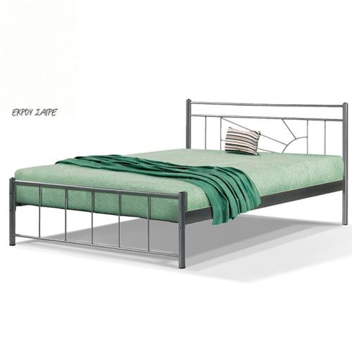 Ηλιος Μεταλλικό Κρεβάτι 8217 (Για Στρώμα 120×200) Με Επιλογές Χρωμάτων - Εκρού Σαγρέ