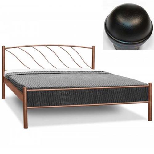 Κύμα Μεταλλικό Κρεβάτι MC (Για Στρώμα 160×190) Με Επιλογές Χρωμάτων - Μαύρο